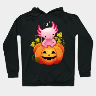 Cute halloween axolotl inside the pumpkin Hoodie